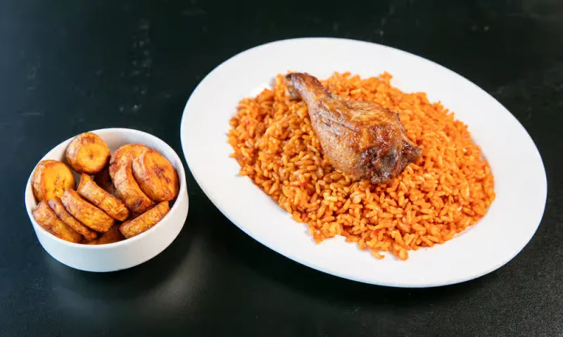 Plantain, Fish and Rice Combo at Global Pot Fusion Cuisine in Winnipeg, MB